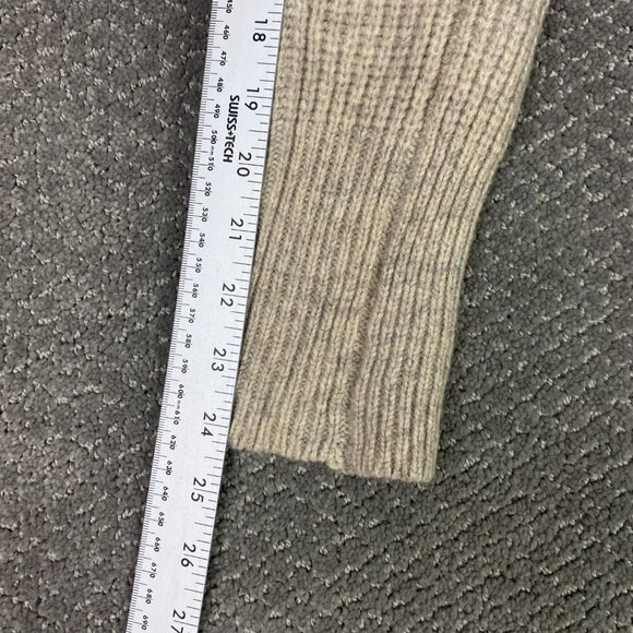 J. Crew Cardigan Sweater Women's Medium Beige Light Brown Open Front Lambswool - Picture 11 of 13